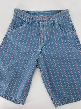 Vintage Wrangler Striped Denim Shorts Y2K Skater Baggy Jorts 90s